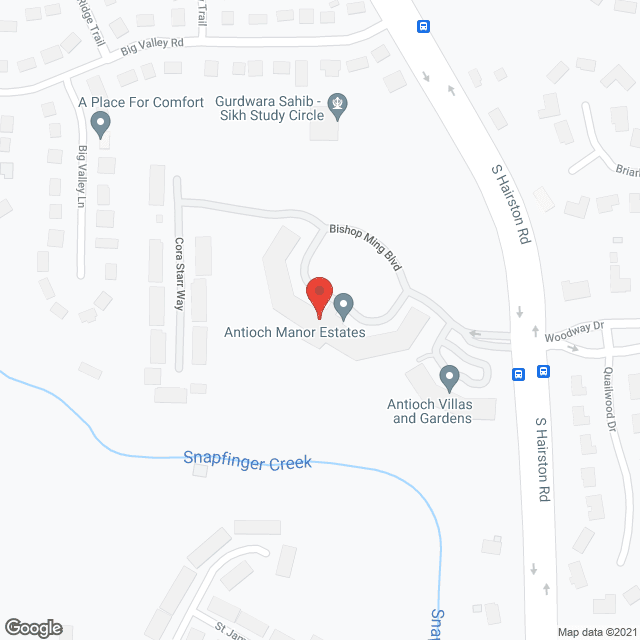 Map of the neighborhood around Antioch Manor Estates