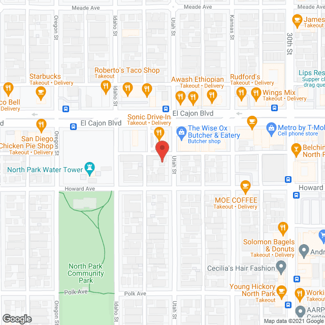 Map of the neighborhood around North Park Sunshine