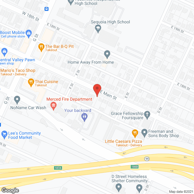 Map of the neighborhood around Access Care Home of Merced