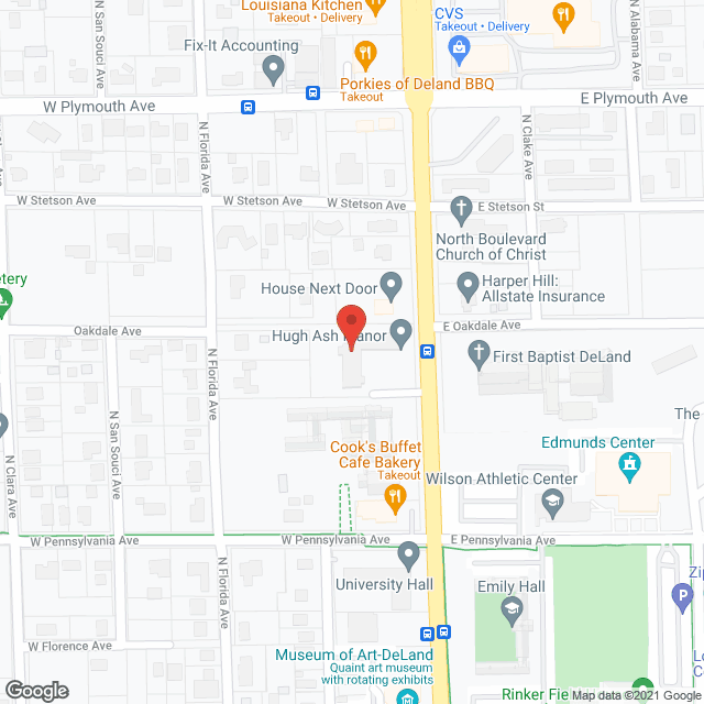 Map of the neighborhood around Hugh Ash Manor