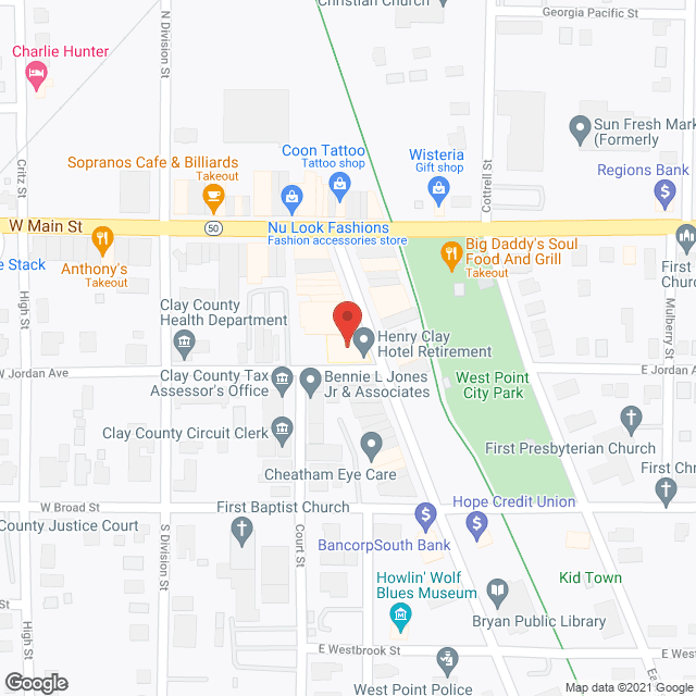 Map of the neighborhood around The Henry Clay