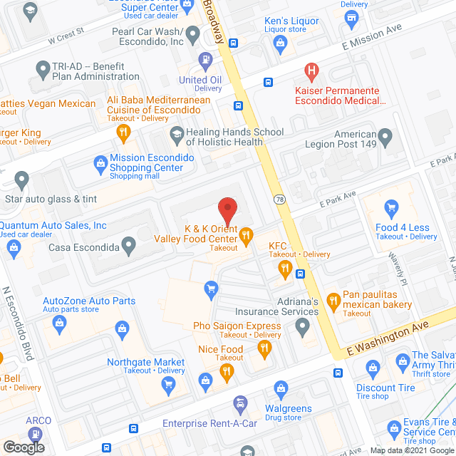 Map of the neighborhood around Casa Escondida