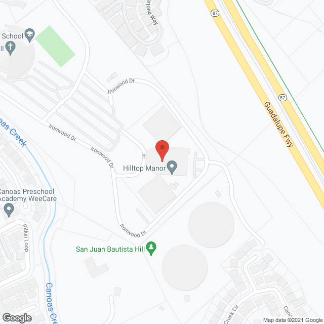 Map of the neighborhood around Hilltop Manor