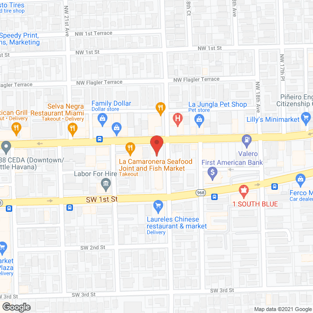 Map of the neighborhood around Arcadia Manor