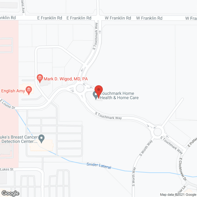 Map of the neighborhood around Touchmark Home Health and Home Care