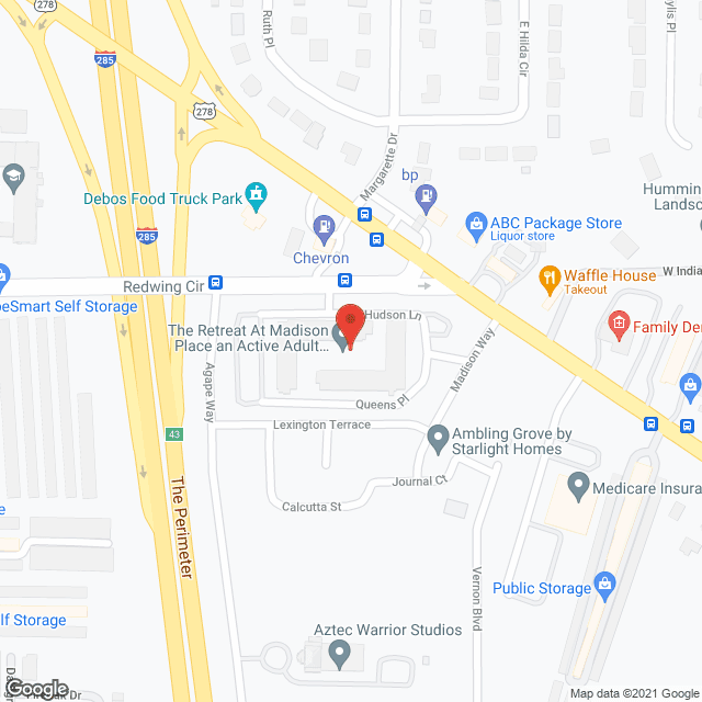 Map of the neighborhood around The Retreat at Madison Place