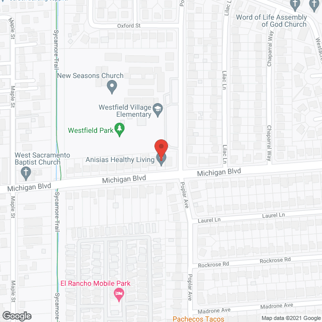 Map of the neighborhood around Anisia's Healthy Living