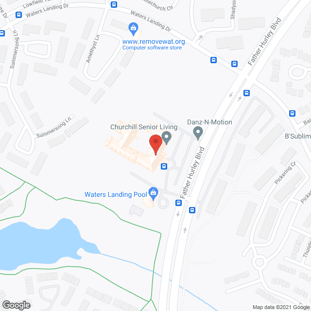 Map of the neighborhood around Churchill Senior Living