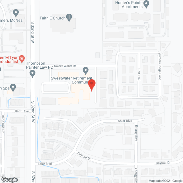 Map of the neighborhood around Sweetwater Retirement Community