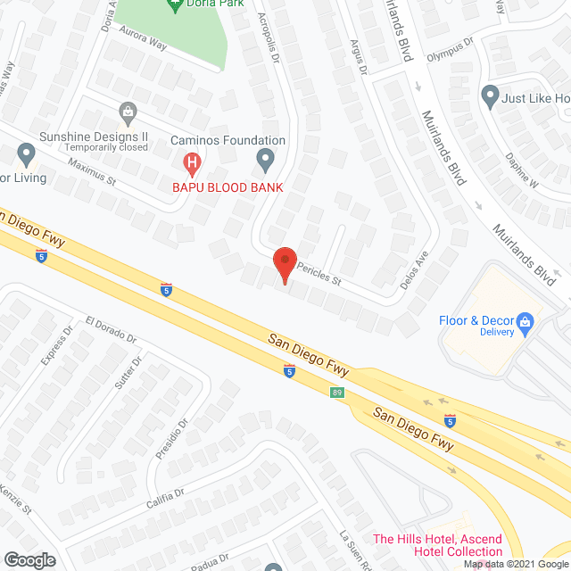 Map of the neighborhood around B and B's Country Manor