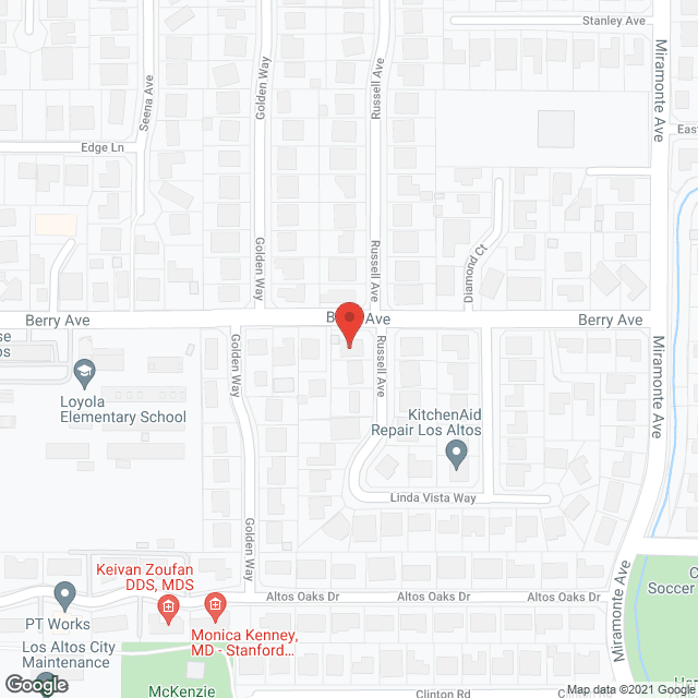 Map of the neighborhood around Hidden Lane Villa