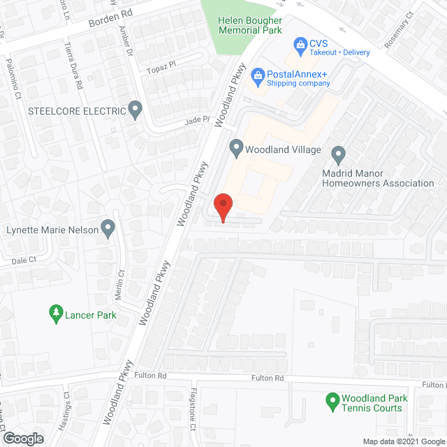 Map of the neighborhood around Woodland Village