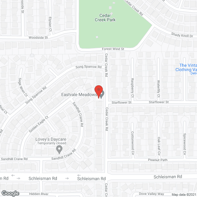 Map of the neighborhood around Eastvale Meadows