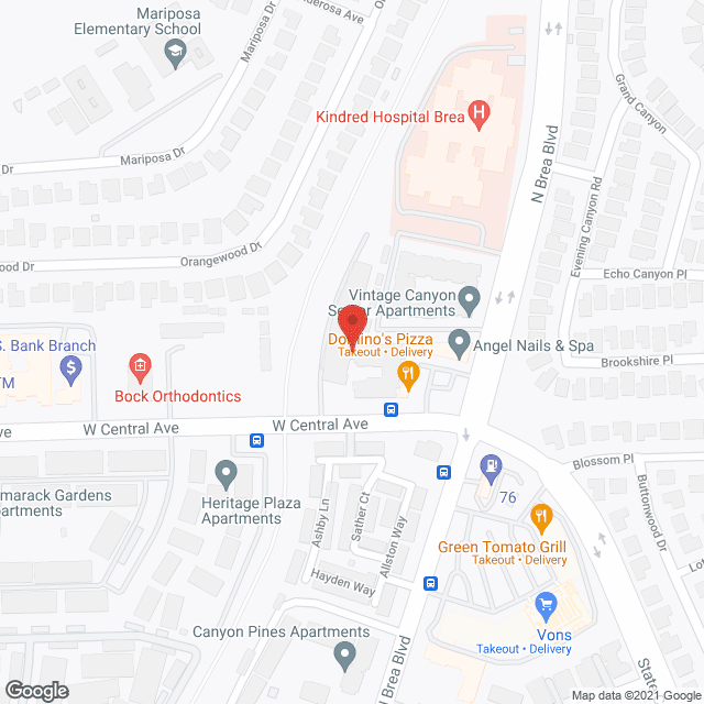 Map of the neighborhood around Brea Woods