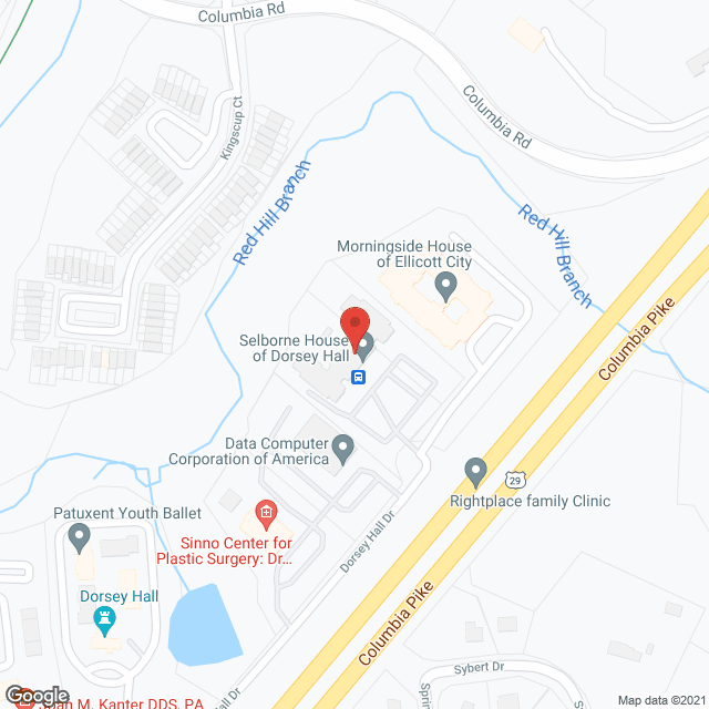 Map of the neighborhood around Selborn House of Dorsey Hall Apts.