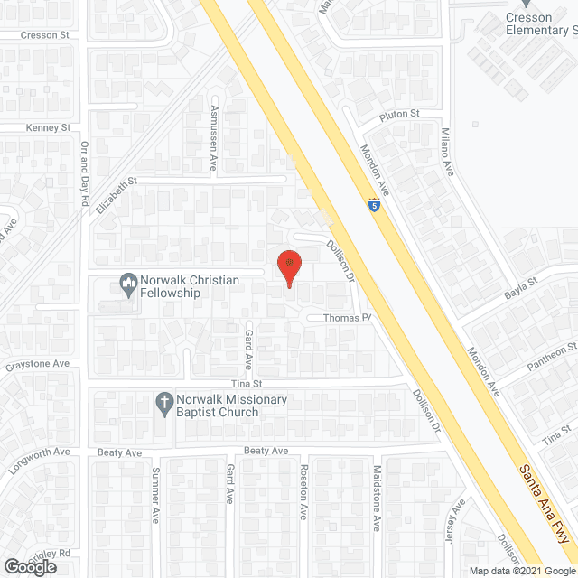 Map of the neighborhood around Loving Arms Residential Care 3