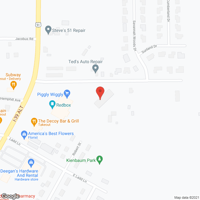 Map of the neighborhood around Edgewood Glen