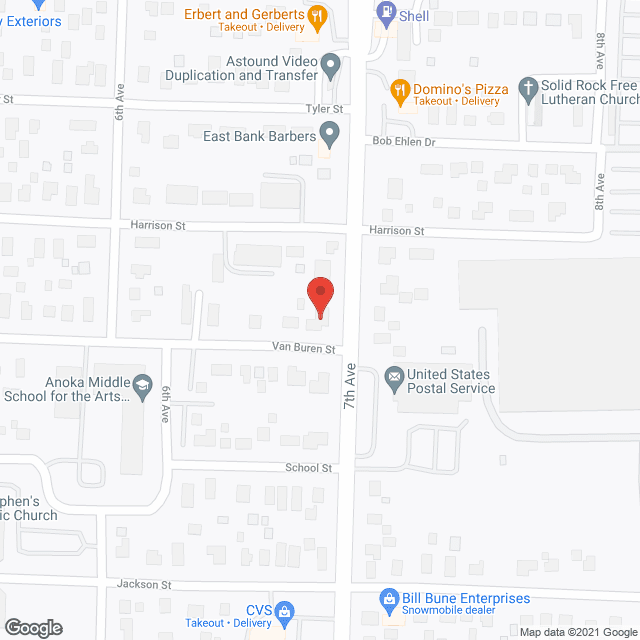 Map of the neighborhood around Whispering Pines Assisted Living, Inc.