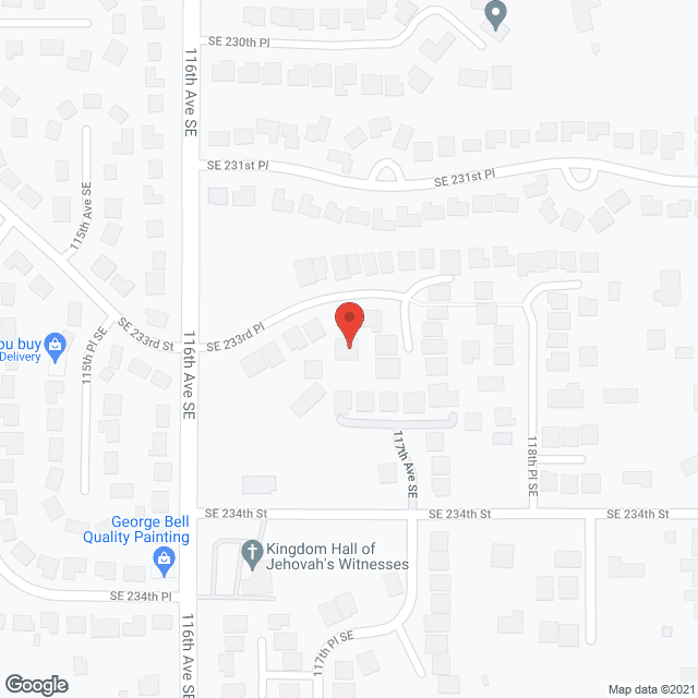 Map of the neighborhood around BirdSong AFH