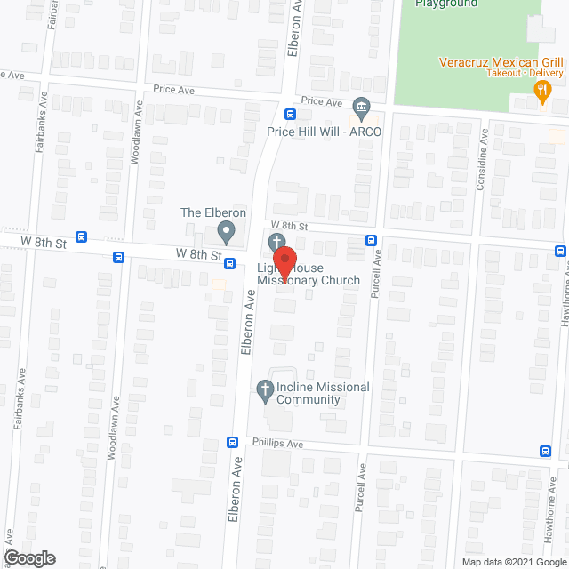 Map of the neighborhood around The Marshall Home