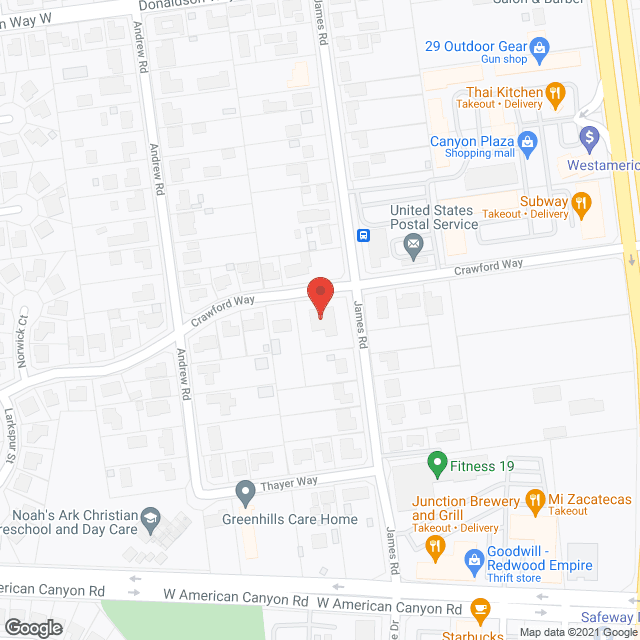 Map of the neighborhood around Golden Age Retirement Home