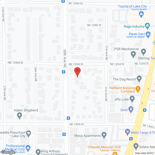 Map of the neighborhood around Home Sweet Home Care II