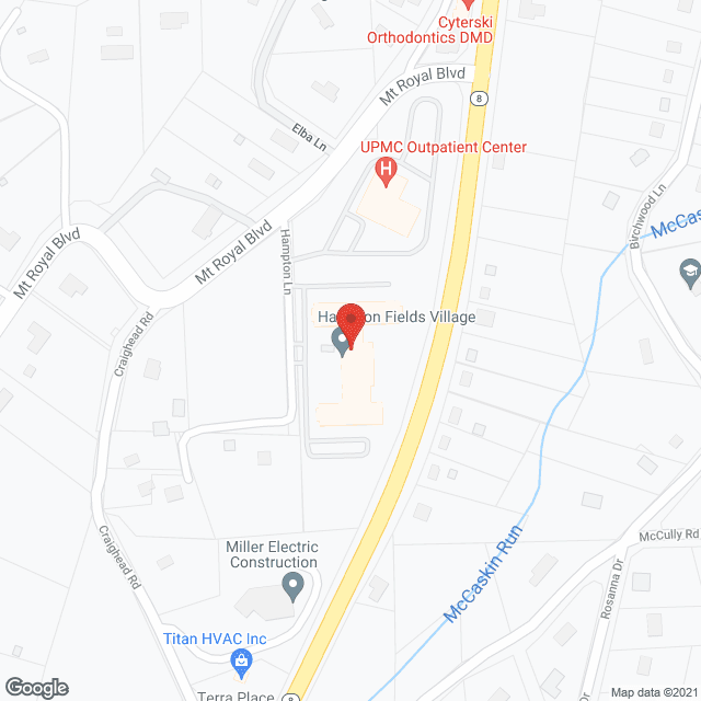 Map of the neighborhood around Hampton Fields Village