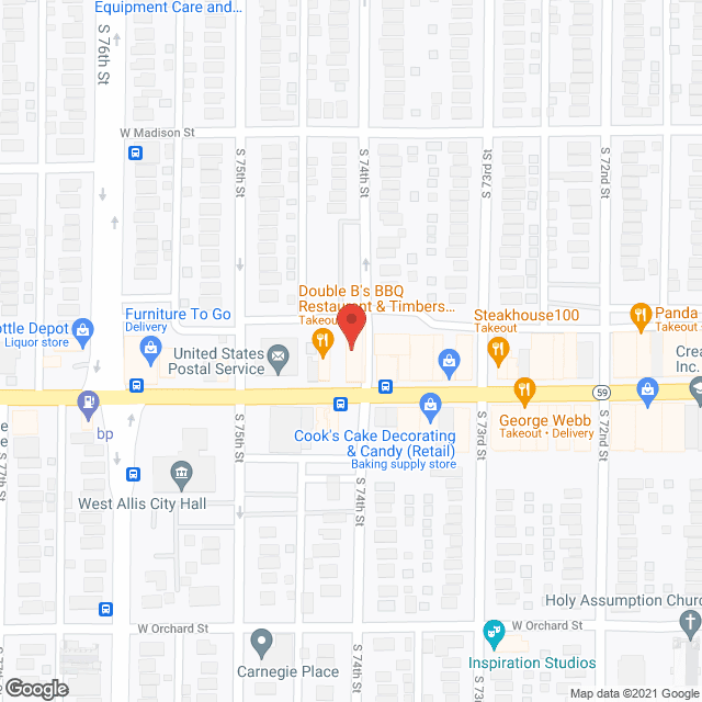 Map of the neighborhood around West Park Place, S.C.S.