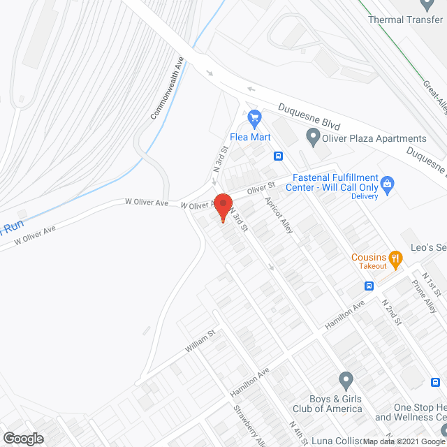 Map of the neighborhood around Harris Home with a Heart