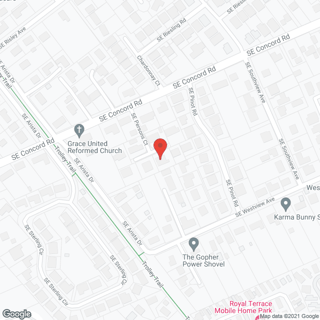 Map of the neighborhood around Hillside Home Adult Care