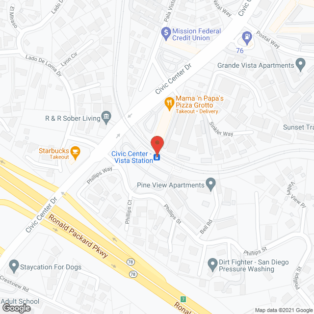 Map of the neighborhood around Venetian Villa of Vista