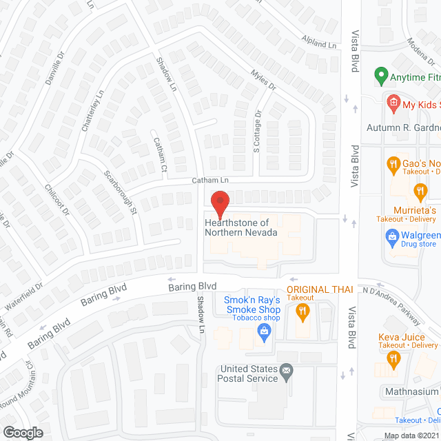 Map of the neighborhood around Hearthstone