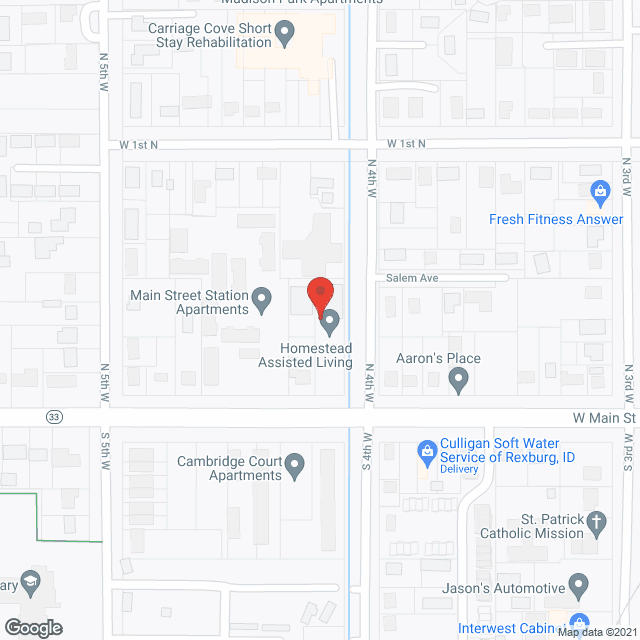 Map of the neighborhood around The Homestead Senior Living