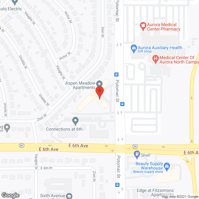 Map of the neighborhood around Aspen Meadow Apartments