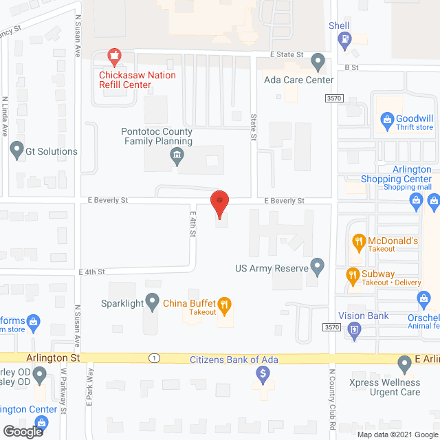 Map of the neighborhood around Jan Frances Care Ctr