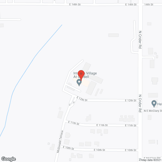 Map of the neighborhood around Baptist Village of Cordell