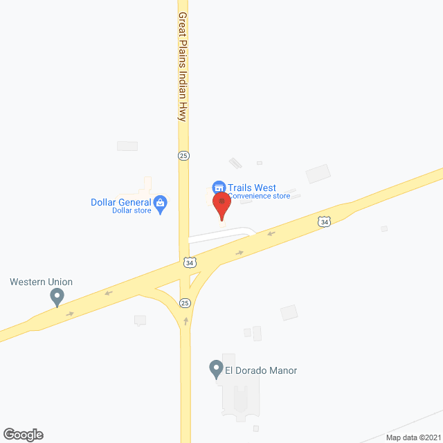 Map of the neighborhood around El Dorado Manor