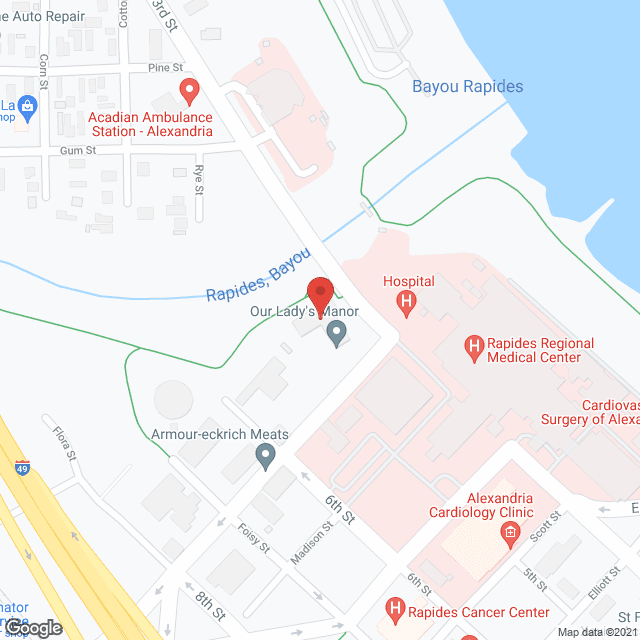 Map of the neighborhood around Our Lady Manor