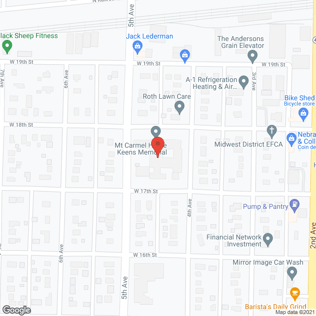 Map of the neighborhood around Mt Carmel Home Keens Memorial