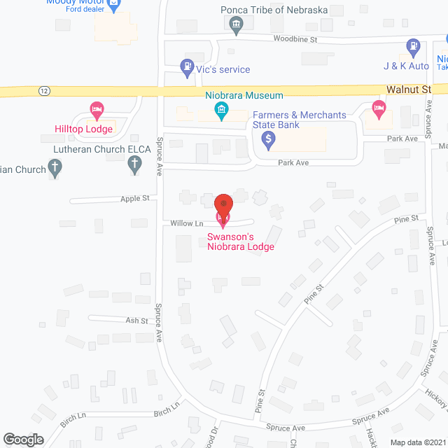 Map of the neighborhood around Niobrara's Valley Homes