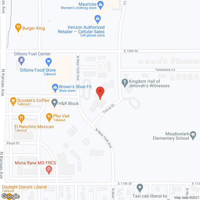 Map of the neighborhood around Parklane Towers