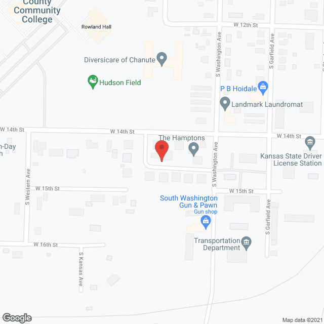 Map of the neighborhood around Hampton Apartments