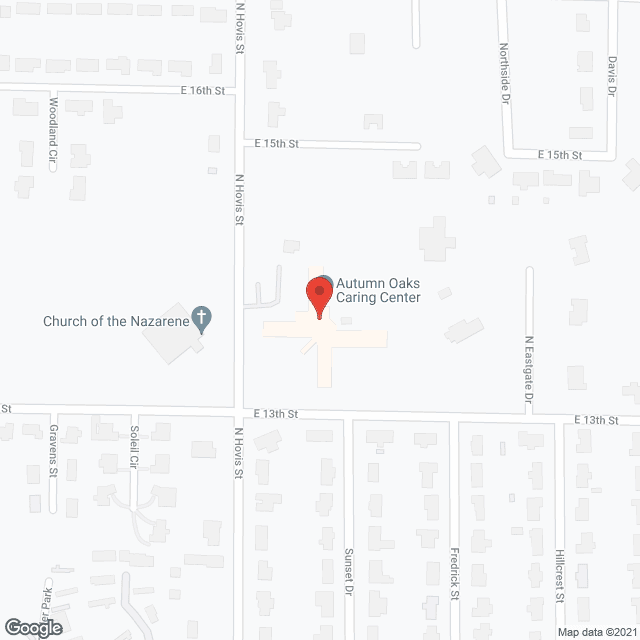 Map of the neighborhood around Autumn Oaks Caring Ctr