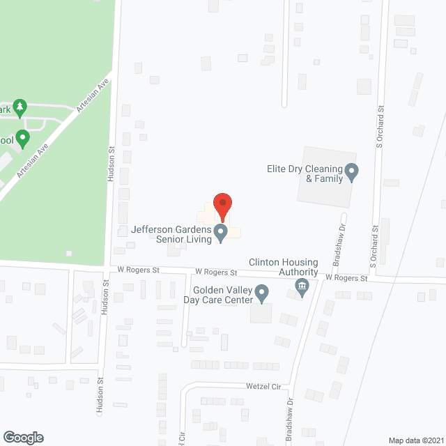 Map of the neighborhood around Jefferson Gardens - Assisted Living By Americare