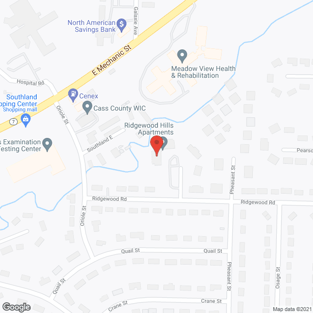 Map of the neighborhood around Ridgewood Hills Apartments