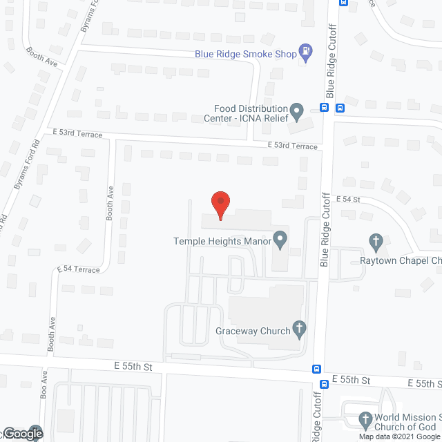 Map of the neighborhood around Temple Heights Manor