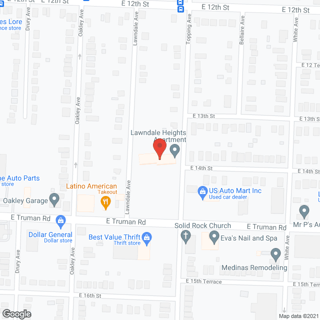 Map of the neighborhood around Lawndale Heights