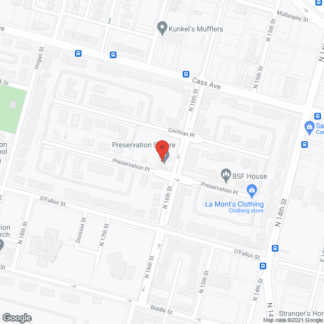 Map of the neighborhood around Preservation Square Apartments
