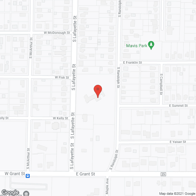 Map of the neighborhood around Everly Retirement House