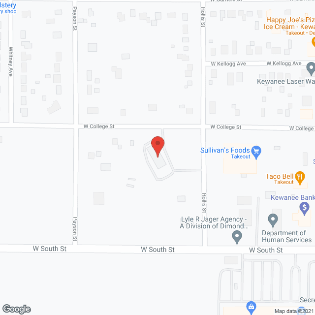 Map of the neighborhood around Hollis House